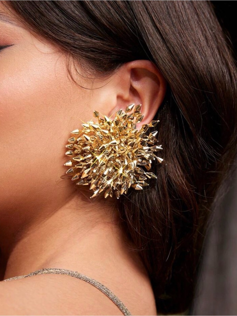 Gold Burst Statement Earrings - Women Jewelry